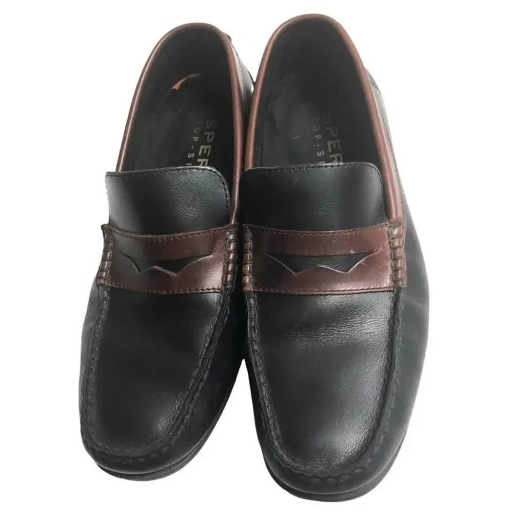 Sperry Essex Black Leather Penny Loafer Shoes